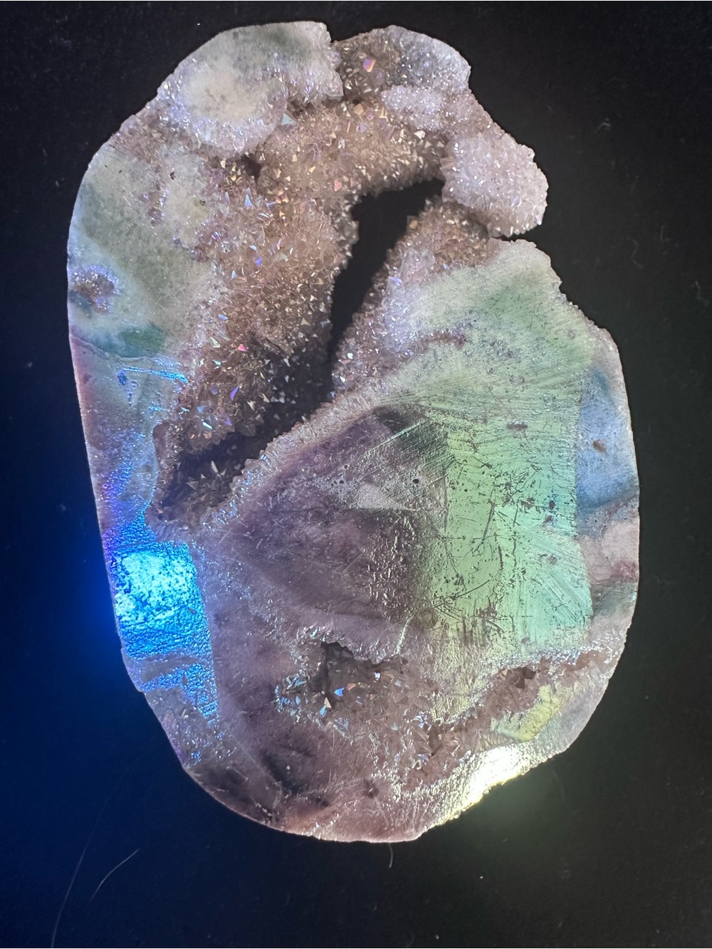 Sphalerite with Aura Coating Druzy Portals Palm Stones NEW